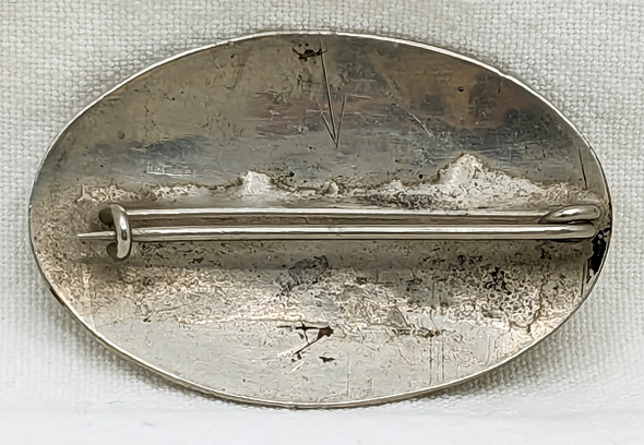 Nice Old 1880s " Stock" Constable Oval Badge with some Jeweler's Black Still in the Lettering