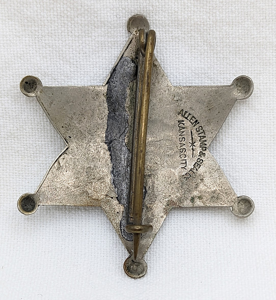 Great Old West 1880s - 1890s "Stock" Deputy Constable 6-pt Star Badge by  Kansas City Maker