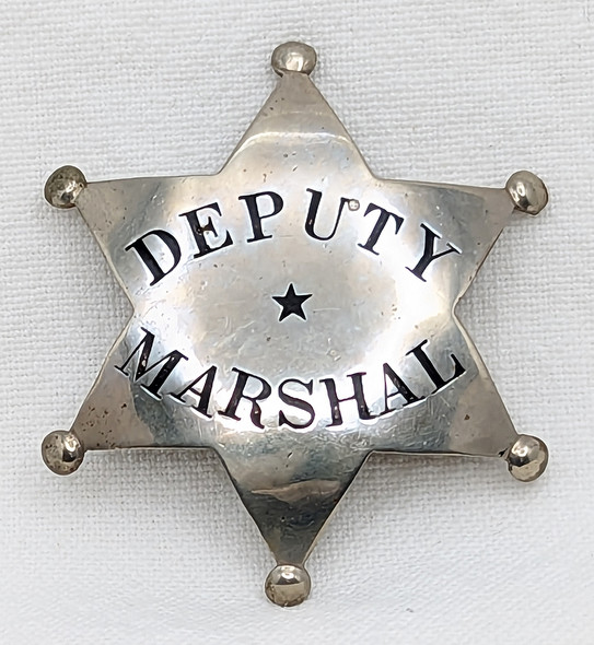 Fantastic Early 1880s Old West Hand Stamped "Stock" Deputy Marshal 6pt Star Badge by Sachs-Lawlor