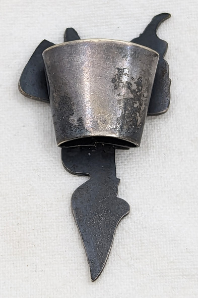 Lovely Vintage 1930s - 1940s Parade Saddle Cowboy Neckerchief Slide in Silver Plated Nickel