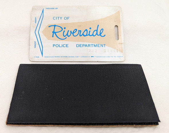 Rare 1980s Riverside CA Police Dept ID/Building Pass & Leather Name Tag of Retired Officer Marcus W