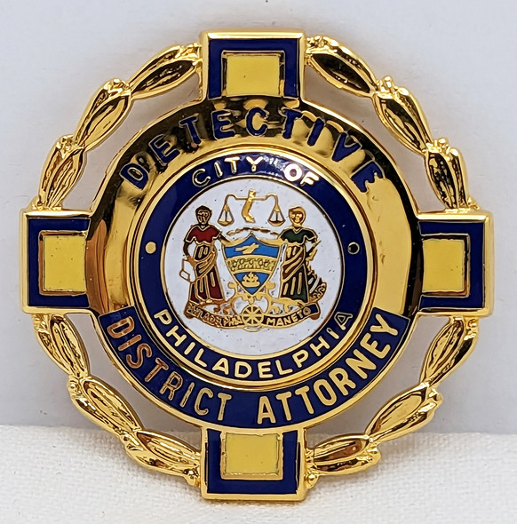 Nice ca 1980 Philadelphia PA District Attorney's Office Detective Wallet Badge by Blackinton