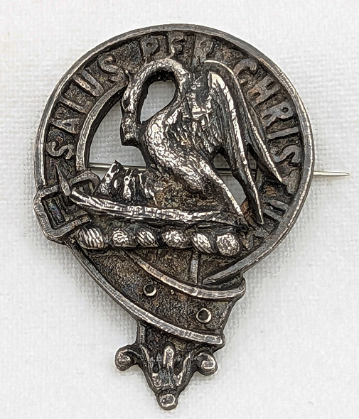 Rare Later 19th Century Scottish Royal House of Scotland Clan Badge in Heavy Cast Silver