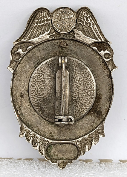 Great Early WWII US Auxiliary Military Police Badge #21 by Best Stamp Co KCMO