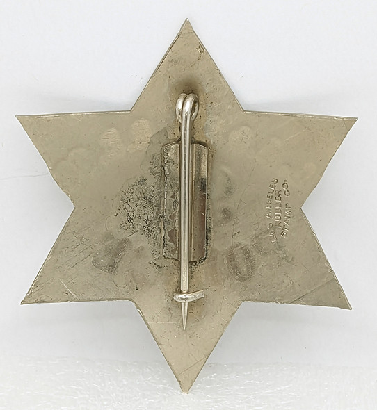Wonderful ca 1916 Los Angeles & Salt Lake railroad Police Large 6-pt Star Badge by LARSCO