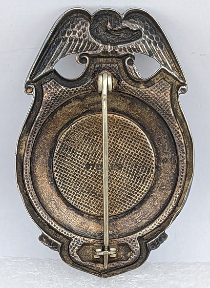 Beautiful 1930s-40s Danielson CT Fire Dept Assistant Chief Badge in Sterling Silver