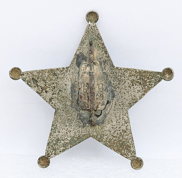 Wonderful Excavated 1920s Los Angeles Co CA Deputy Sheriff Bank Guard 5pt Star Badge #128 by Chipron