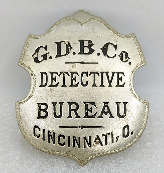 Great Old 1880s Grannan Detective Bureau Co Private Investigator Badge from Cincinnati Ohio