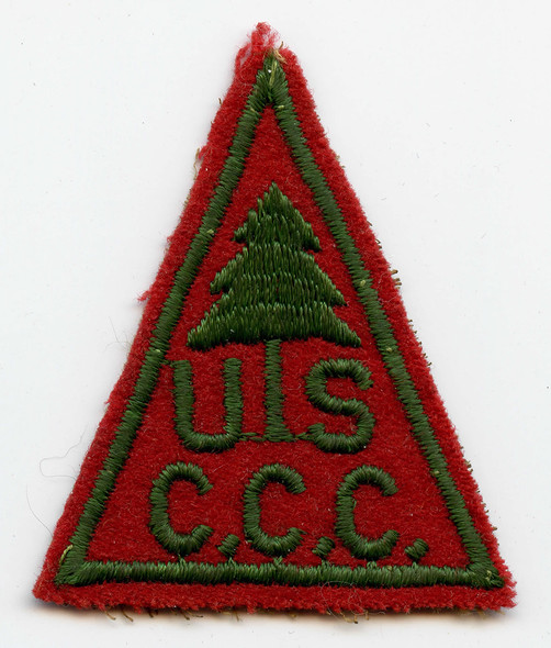 Nice Mid-1930s CCC Civilian Conservation Corps Triangle Pine Tree Pocket Patch