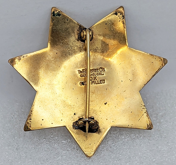 Beautiful 1930s - 1940s Marin Co CA Special Deputy Sheriff Badge 10K Gold Filled by Ed Jones