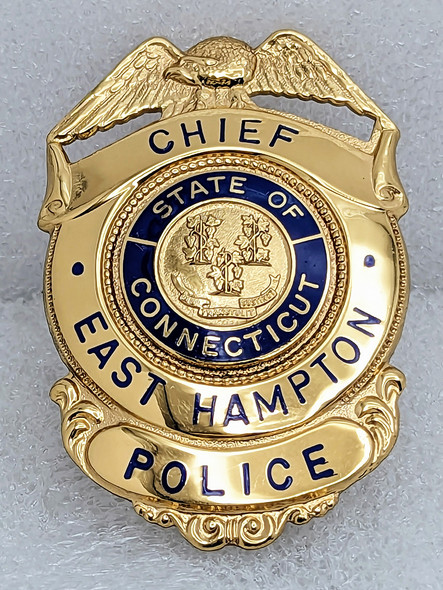 1970s East Hampton CT Police Chief Badge by Blackinton in Minty Condition