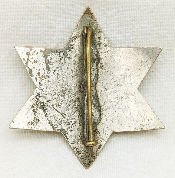 Great EARLY Old West 1870s - 1880s Stock City Marshal 6 Point Star Badge with Great Wear