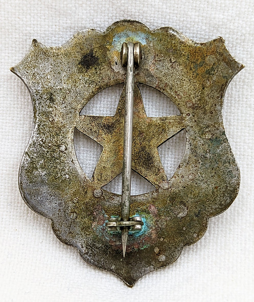 Wonderful 1900s-1910s Val Verde County Texas Deputy Sheriff Circle Cut Out Star Shield Badge