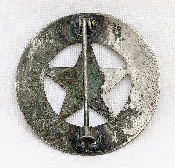 Great Old 1890s Piute County Utah Full Sheriff Nickel Circle Star Badge.