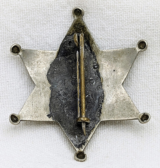 1870s Riley County Kansas Full Sheriff 6 Point Nickel Star Badge