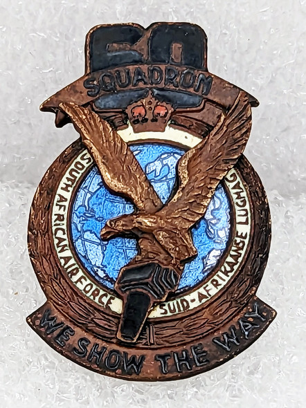 Rare WWII SAAF South African Air Force 60 squadron Photo Recon Squadron Badge