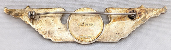 Extremely Rare Early 1942 CAA War Training Svc Gold Washed Silver Type1 Wright Flyer Instructor Wing