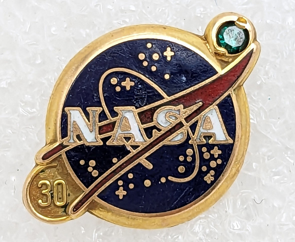 Ca 1990 NASA 30 Years Service Pin in 10K Gold