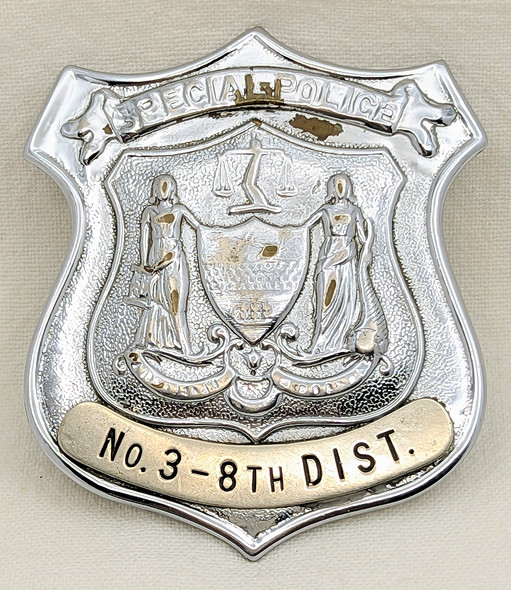 Great Old 1910s Philadelphia PA Special Police Badge No3-8th District Rare