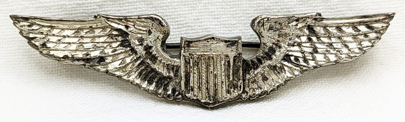 Ext Rare & Probably Unique 1920's US Air Service Pilot Wing in 900 Silver Made in Chiclayo Peru