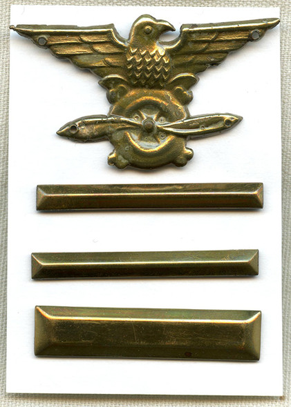 Rare WWII Chinese Air Force Colonel Rank Set (one side) for Overcoat Wear. Bars by Meyer