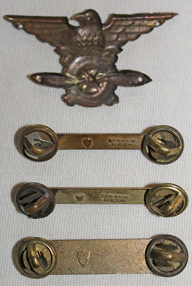 Rare WWII Chinese Air Force Colonel Rank Set (one side) for Overcoat Wear. Bars by Meyer