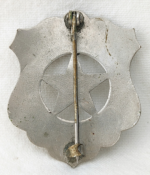 Ca 1890s Old West Special Officer Circle Cut Out Star Shield Badge Large Size