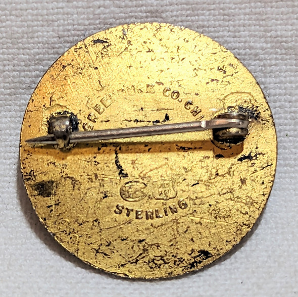 Gorgeous Large WWII Seabees CBs Enamel Gilt Silver Sweetheart Pin by Greenduck