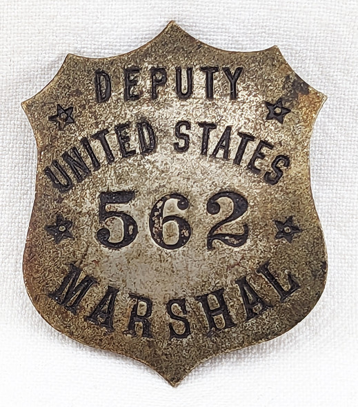 Great Old circa 1900s - 1910s Deputy United States Marshal Badge #562