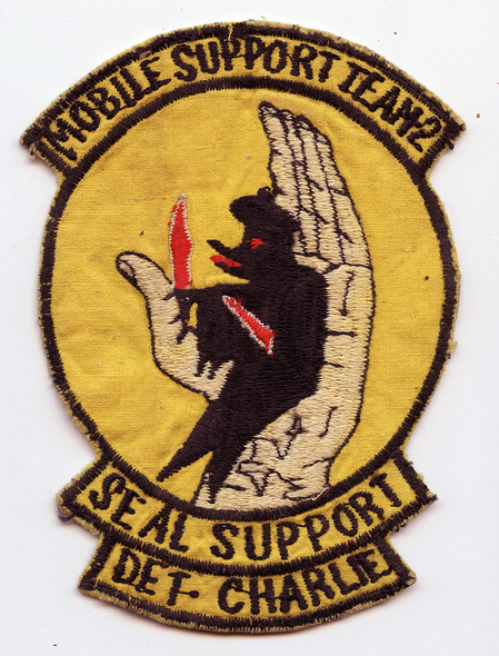 Beautiful ca 1969 USN MST-2 Det C Mobile Support Team 2 SEAL Support Pocket Patch Nam Made