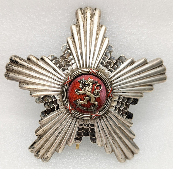 1959 F7 Finnish Order of the Lion of Finland 1st Class Breast Star in 813H Silver
