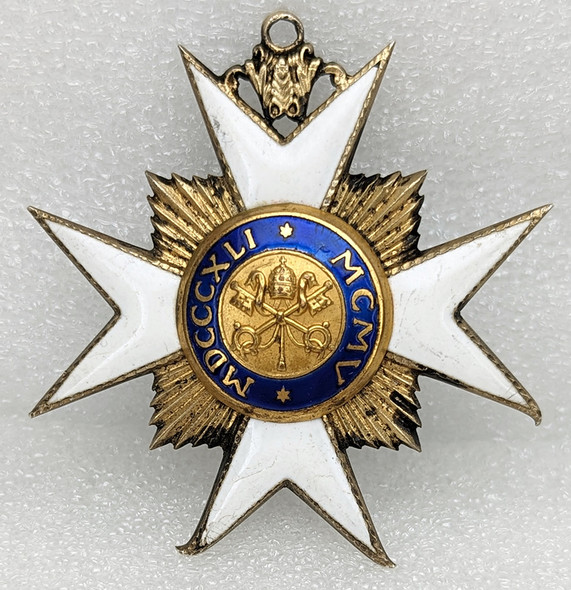 1960s Papal Order of Saint Sylvester Knight Grand Cross First Class in Gilt & Enamel Silver