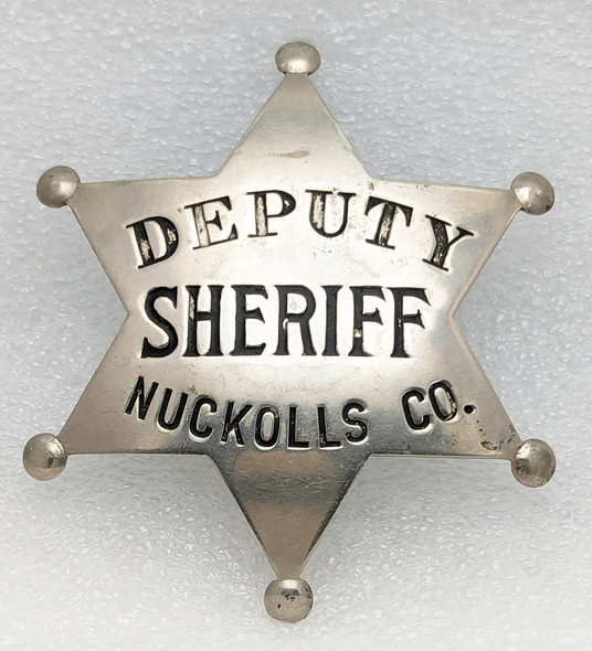Great Old West 1900s - 1910s Nuckolls Co NE Deputy Sheriff 6-pt Star Badge