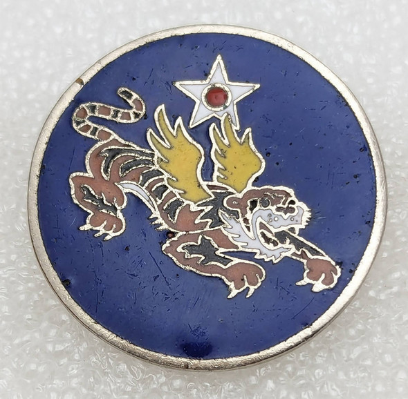 Ext Rare Early 1943 Chinese Made #'d USAAF 14th Air Force Member ID Badge #17