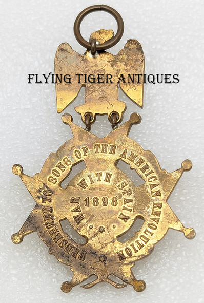 Rare ca 1900 Sons of the American Revolution Spanish American War Service Medal