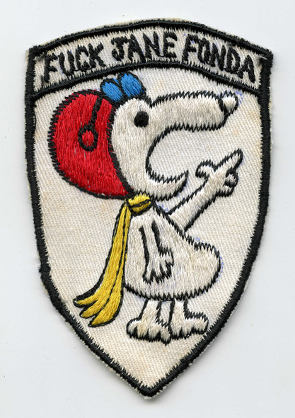 Iconic Vietnam War Snoopy F**k Jane Fonda Novelty Patch Thai Made