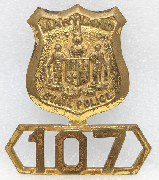 Rare 1930s Maryland State Police Trooper Hat Badge #107