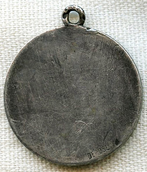 Great EARLY WWI ca 1914 - 1915 French Aviation Charm in Silver with Monoplanes in Aerial Combat