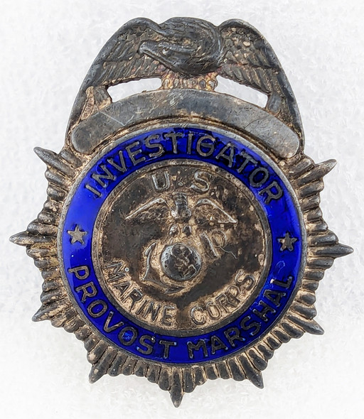 Ext Rare Korean War Era USMC Marine Corps Provost Marshal Investigator Wallet Badge Japanese Made