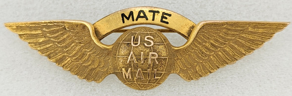 Extremely Rare Ca 1935 United Air Line Captain's Mate Pilot Wing 1st Issue of William Blair Barnes