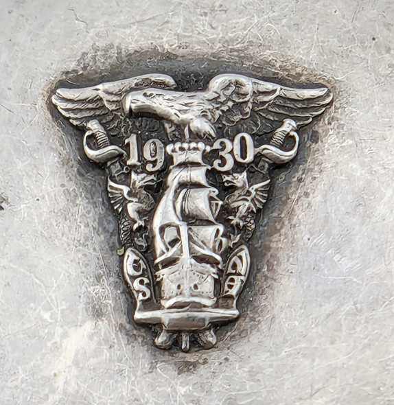 Lovely 1930 USNA Annapolis Sweetheart Compact in Sterling Silver