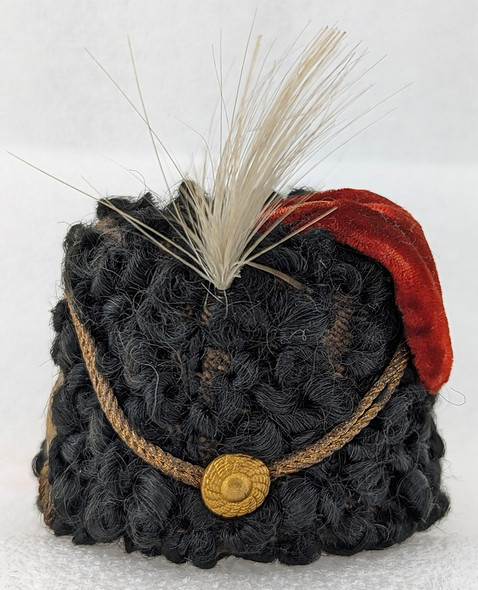 Fabulous 1890s Group of 3 Miniature Austrian Military Officers' Helmets in Bronze, Leather & Velvet