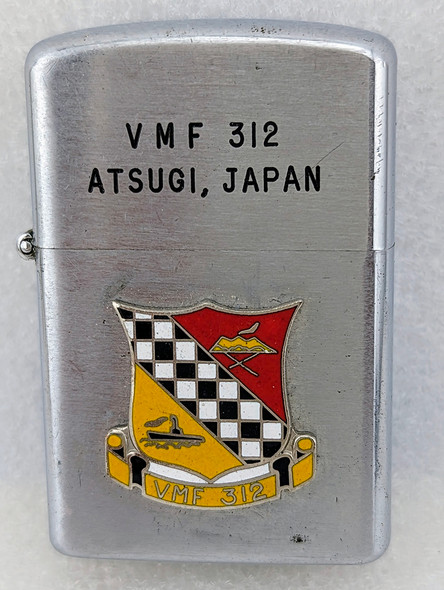 CA 1960 USMC VMF-312 Enameled Prince Rocky Lighter From Atsugi Japan