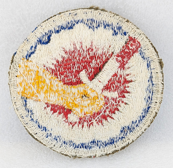 Nice 1st Type WWII US Army 442nd RCT Shoulder Patch offset Red Blade Removed from Uniform