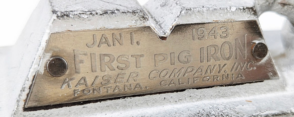 Wonderful WWII Home Front Paperweight Jan 1 1943 Kaiser Steel First Pig Iron