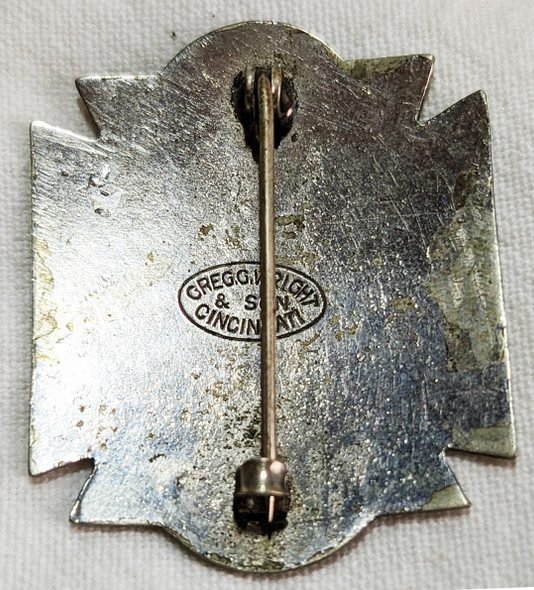 Scarce Ca 1900 Cincinnati OH Fire Dept Badge #335 by Wright & Son