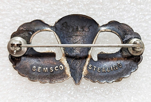 Wonderful WWII US Army Paratrooper Wing by GEMSCO Engraved RUSS E Co