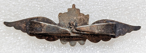 Rare WWII Royal Norwegian Air Force RNAF 925 Silver Pilot Hat Wing Tab Back Made in Canada