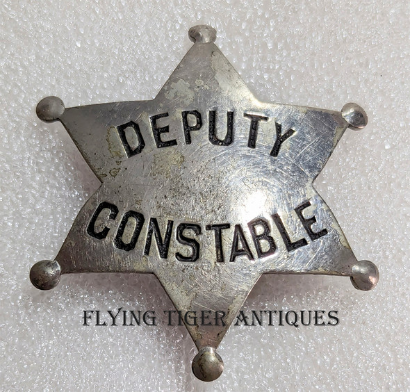 Great Old West 1890s "Stock" Deputy Constable Hand Stamped 6-pt Star by LARSCO Early Cartouche Mark