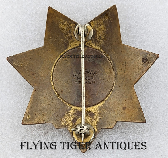 Ext Rare 1935 1st Issue / Run Colorado State Highway Courtesy Patrol Patrolman Badge #22 by Kaufman